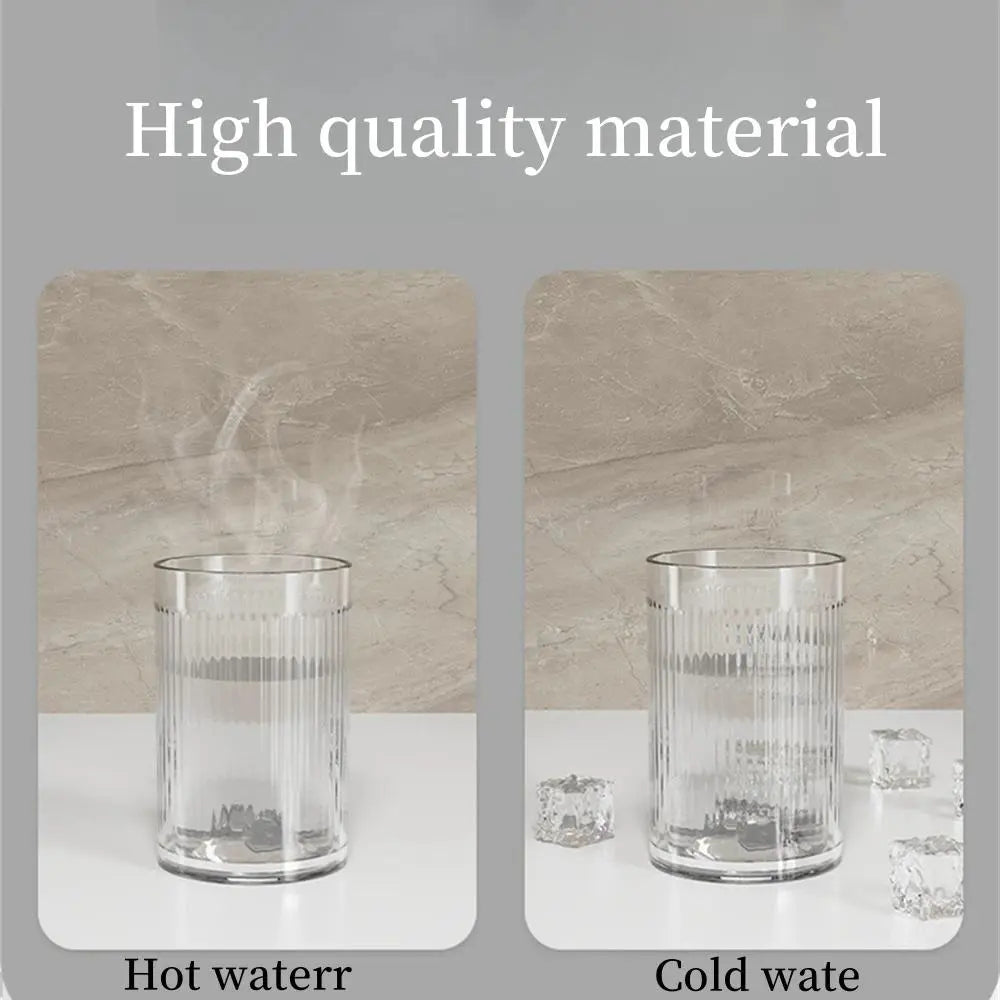 Luxury Stripe Mouthwash Mug Portable Round Toothbrush Holder Cup Colorful Clear Toothbrush Storage Cup Bathroom Washing Tools