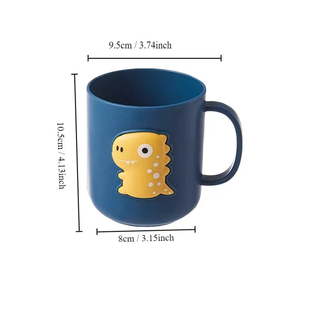 Plastic Dinosaur Bathroom Tumbler - Animals-Themed, Playful Look, 400ml, 4.13"x3.74"x3.15", Compact, Lightweight Adult Toothbrush Cup & Mouthwash Holder, Portable Drinking Cup for Bath-Kitchen Home Supplies