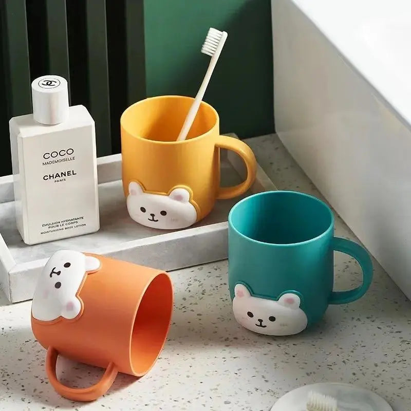 Bathroom Toothbrush Cup Children Bear Student Dormitory Cute Cartoon Gargle Plastic Kids Products Household Merchandises