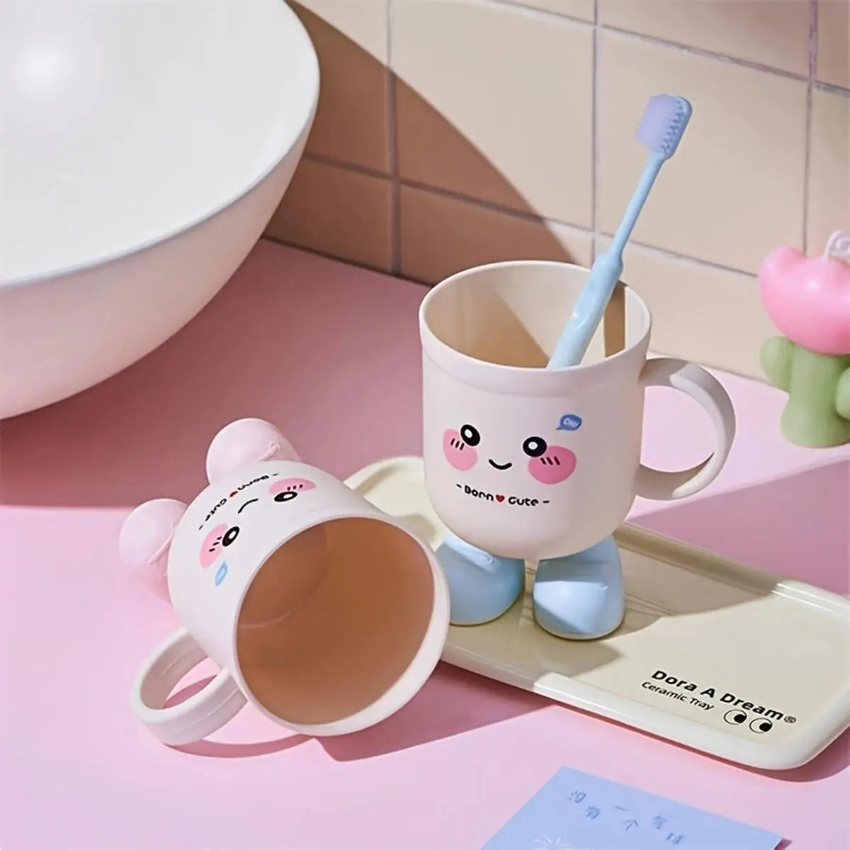 1PCS Adorable Cartoon Toothbrush Cup | Household Toothbrush Holder for Students, Couples' Toothbrush Cup, Home Mouthwash Cups