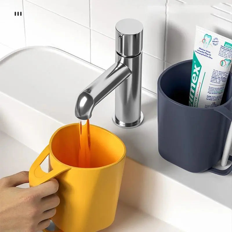 Plastic Bathroom Tumbler - 1PC, Random Color, Simple Nordic Creative Design, Home Dental Cup for Couples (Brushing & Water Cup)