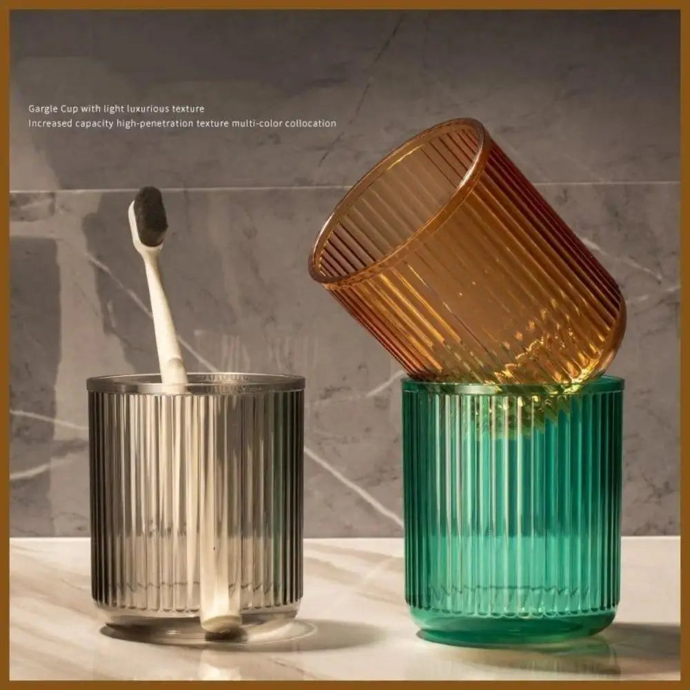Transparent PP Plastic Bathroom Tumbler, Small Anti-Fall Washing Cup, Easy-to-Clean Home Bathroom Supply