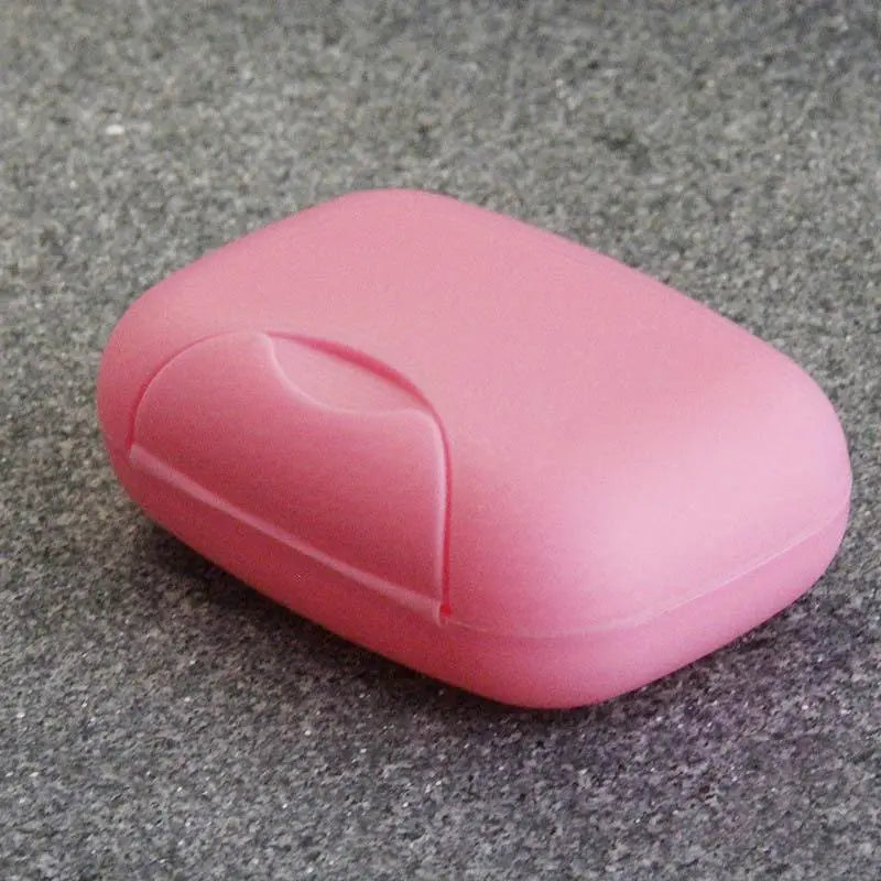 1pcs Portable Soap Dishes Soap Container Bathroom Acc Travel Home Plastic Soap Box With Cover Small/big Sizes candy color