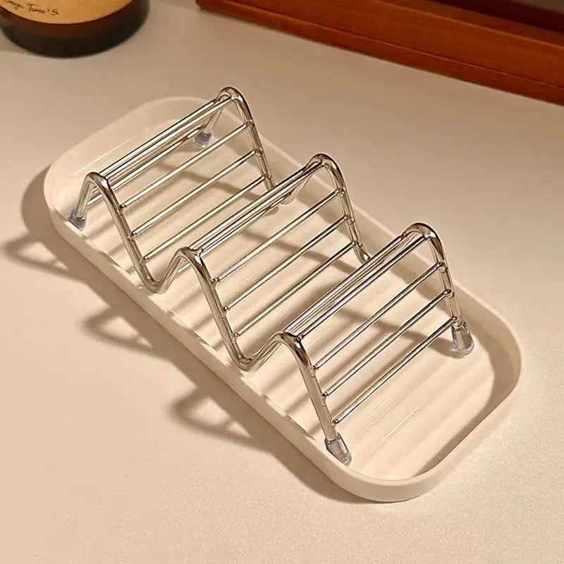 Stainless Steel Bathroom Storage Rack - Multifunctional Drainage Tray with Draining Box, Soap Dishes Set, Pallet Not Included