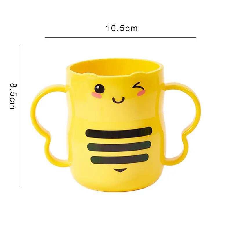 Children's Cartoon Cute Little Bee PP Plastic Tumbler - 301-400ml Thickened Drop-Resistant Home Bathroom Mouthwash Cup