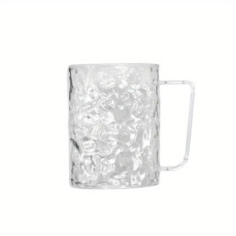 1PC Light Luxury Transparent Glacier Pattern Bathroom Tumbler - Single Cup with Lid, Toothbrush Holder & Brush Cup for Couples, Home Bathroom Supplies Set