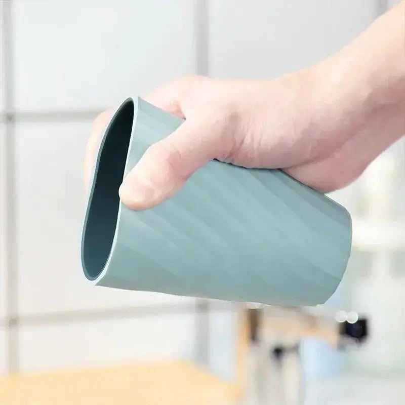Ceramic Double-Layer Grip Bathroom Tumbler - Minimalist Industrial Couple Edition, Good Quality Durable Home Bathroom Accessory
