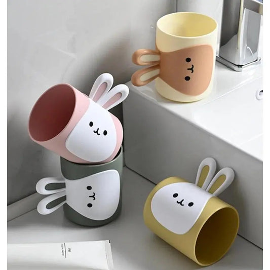 Ceramic Cute Cartoon Rabbit Bathroom Tumbler for Child, Youth - Ideal for Mouth Rinse, Drink Water, Teeth Brushing at Home