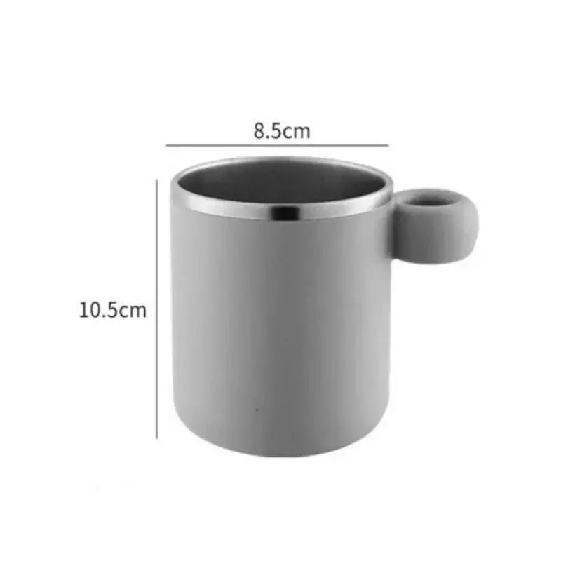 JUSTINLAU Mouthwash Cup Tumbler - Couple Toothbrush Cups for Bathroom, 304 Stainless Steel Liner with PP Body, Simple Kids & Adult Rinse Cup, Space-Saving Home Accessory, Grey or White