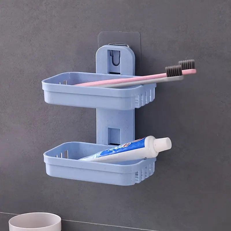 1PC Creative non perforated soap box, bathroom drain wall mounted storage rack, Soap Dish, Soap Holder, Bathroom Accessory