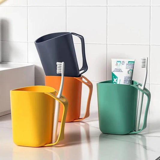 Plastic Bathroom Tumbler - 1PC, Random Color, Simple Nordic Creative Design, Home Dental Cup for Couples (Brushing & Water Cup)