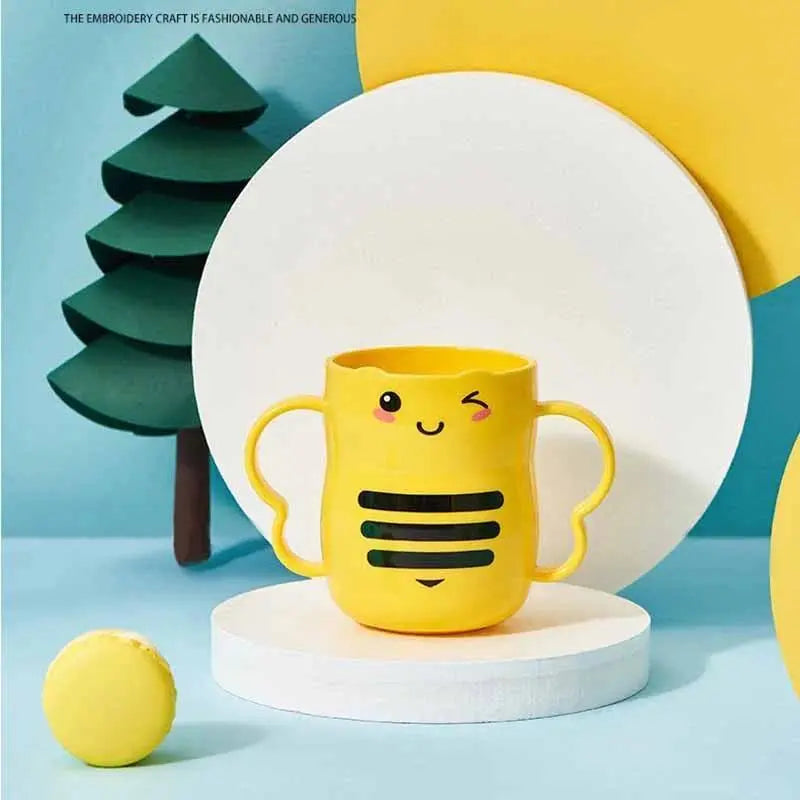 Children's Cartoon Cute Little Bee PP Plastic Tumbler - 301-400ml Thickened Drop-Resistant Home Bathroom Mouthwash Cup
