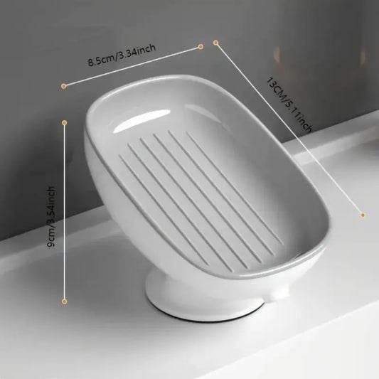 Elegant Oval Soap Dish with Drain Hole, Detachable Soap Holder for Bathroom & Hotel Use, Space-Saving Design for Home & Dormitories, Soap Tray, Bathroom Accessories