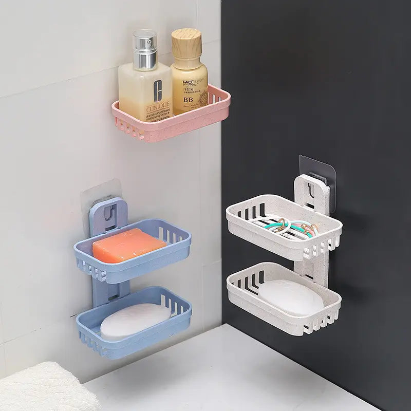 1PC Creative non perforated soap box, bathroom drain wall mounted storage rack, Soap Dish, Soap Holder, Bathroom Accessory