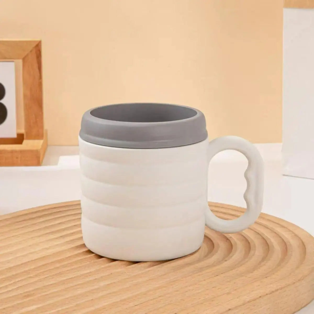 1PC Macaron-Shaped Spliced-Color Durable PP Material Double-Layered Bathroom Tumbler for Adults - Multi-Use for Mouthwash, Dental Care
